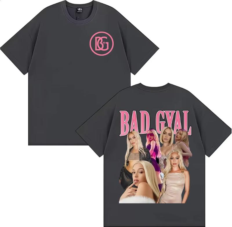 

Singer Bad Gyal Album Tour Merch T-shirts Fashion Hip Hop High Street T Shirts Men Women Vintage Summer Tops Cotton T-shirt 5XL