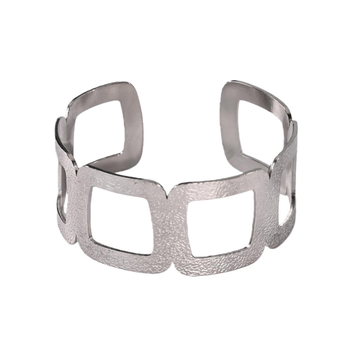 Современный геометрический открытый браслет-манжета для женщин из нержавеющей стали, минималистичный, серебристого цвета, регулируемый, ювелирные изделия, подарки