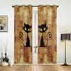 Window Curtains for Living Room Abstract Retro Background With Cats Curtains for Child Bedroom Kitchen Decor Blinds Drapes