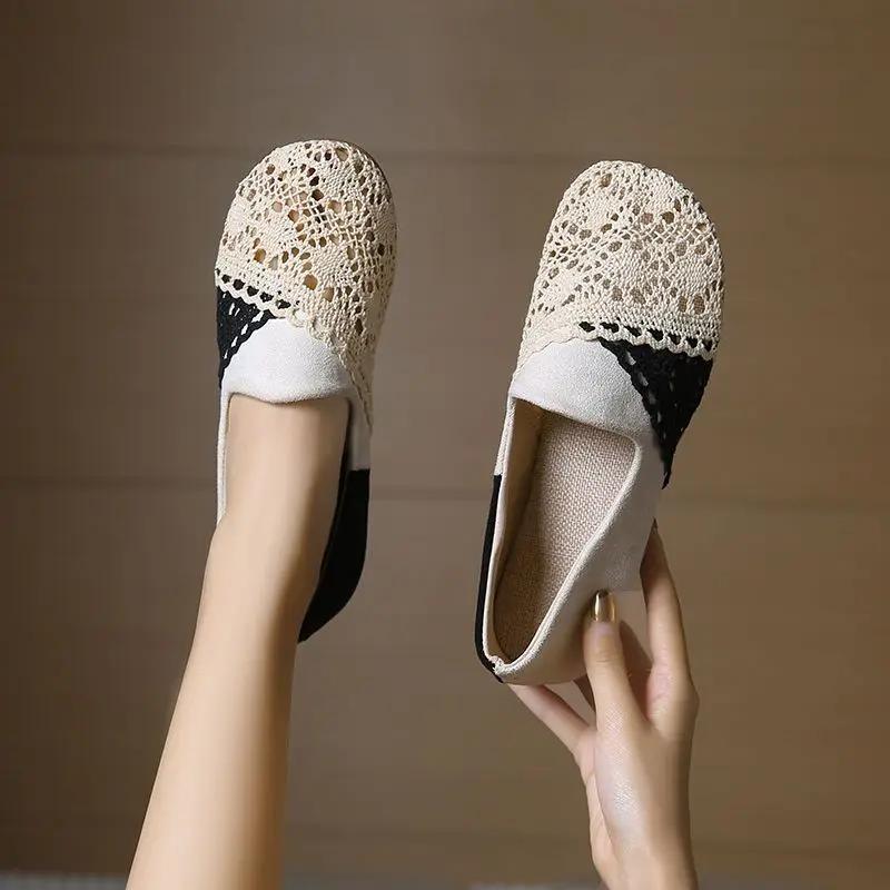 Fashion Ladies Footwear Slip-on Round Toe Non Korean Style Casual Stylish Quick Delivery Offer Cheap Liquidation 39 Women's Flat Shoes