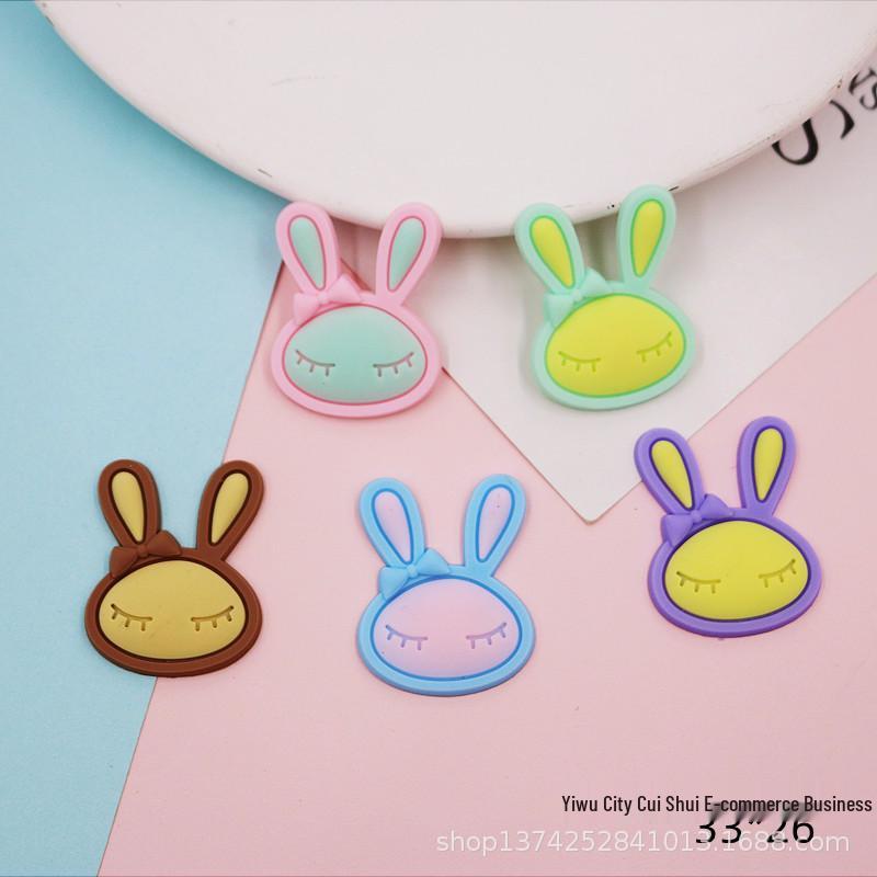 Cartoon Rabbit Head PVC Patches: DIY Phone Case, Hair Clip, Headwear, Cup & Crocs Accessories