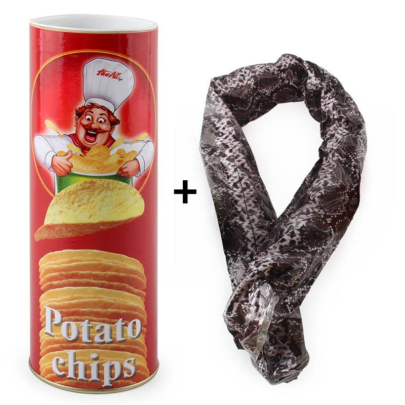 

Chips Bounce Potato Snake April Fool Day Gift Spoof Toy Prank Halloween Prop Style E