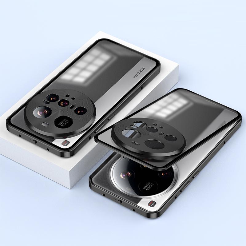

Матовий чохол для Xiaomi 15 Ultra з алюмінієвого сплаву+ПК, чохол для телефону з висувною застібкою Black