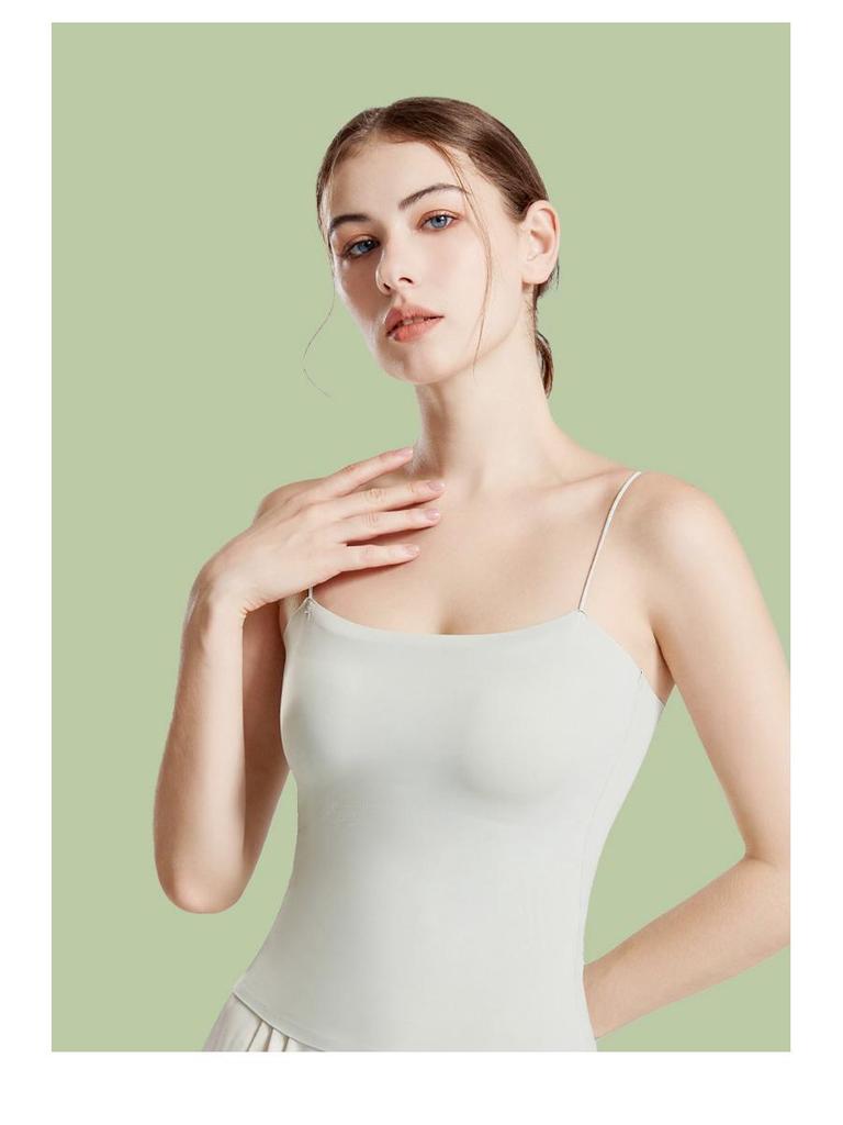 2025 New Summer Plus Size Backless Cami Tank Top with Breast Pads – All-in-One Bandeau Lingerie for Women