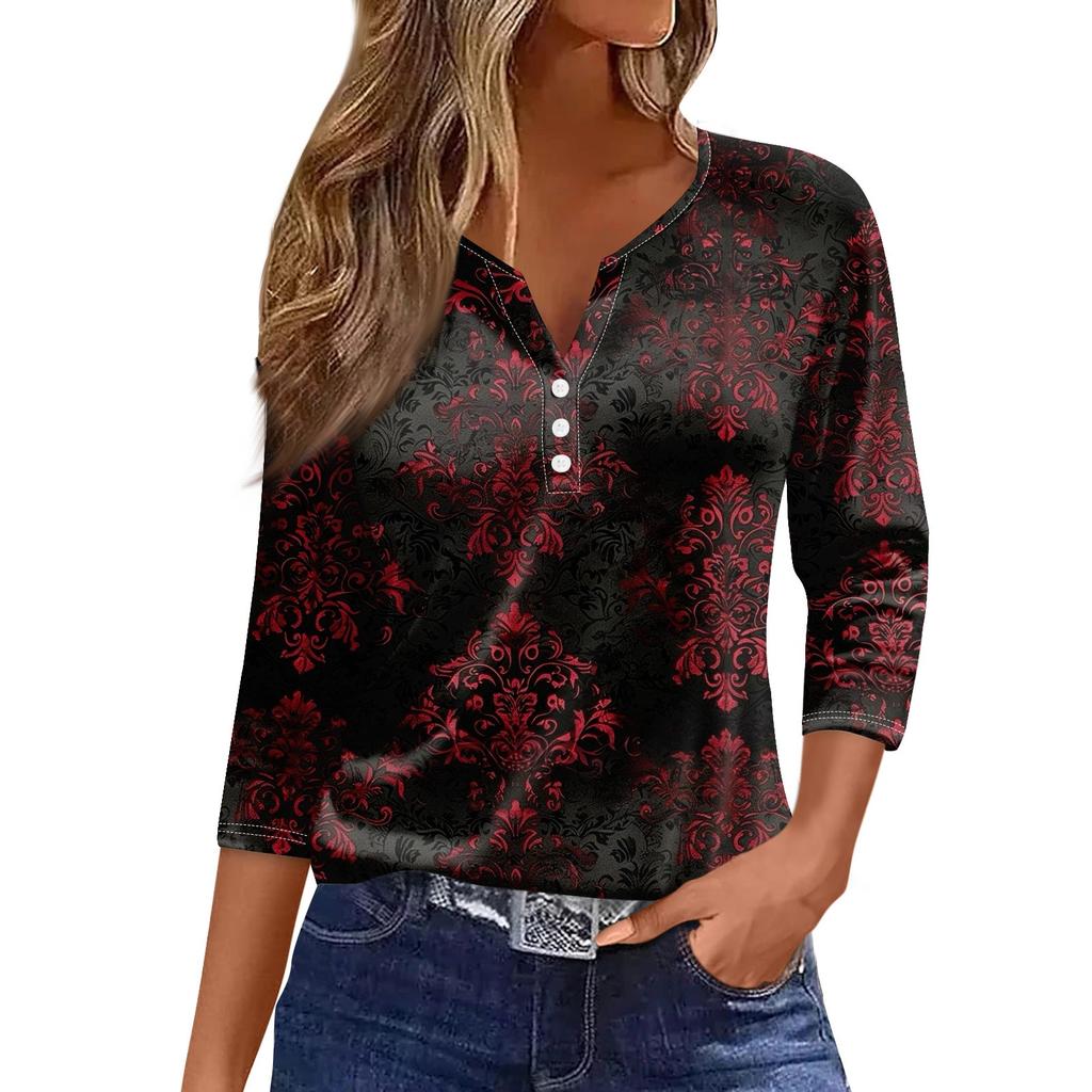 Damenmode Lässig Dreiviertelarm Halloween Buchstaben Print Top