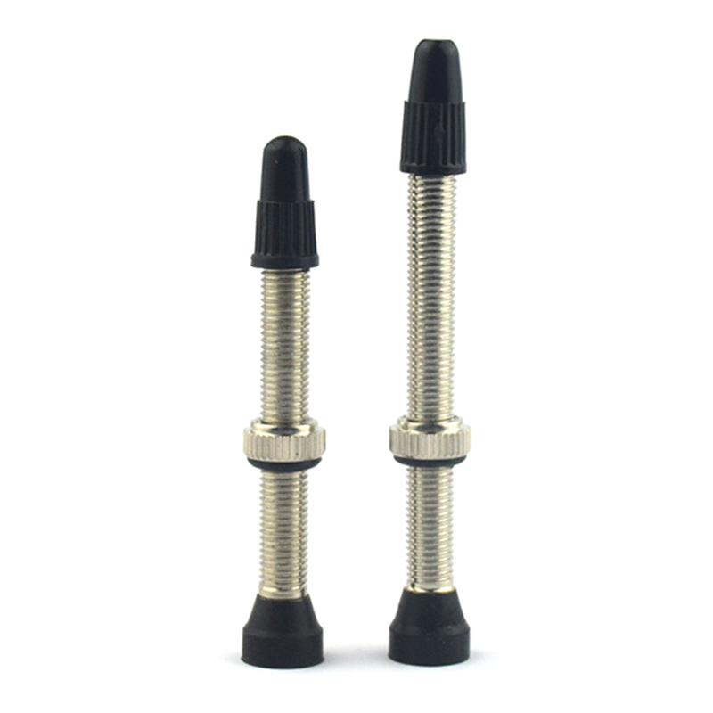 2Pcs 40/60Mm Brass  Alloy Stem Bicycle F/V Presta Tubeless Tire Valve Road Bike