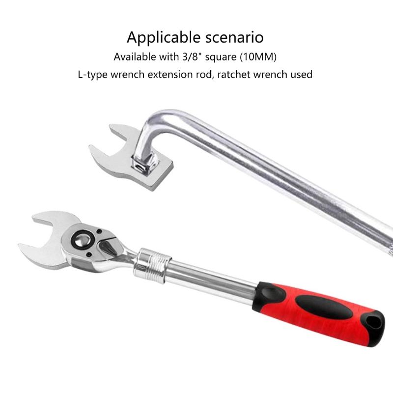 Zestaw kluczy oczkowych 3/8 cala 10-19mm Regulowany zestaw kluczy płasko-oczkowych do prac mechanicznych Akcesoria do mocowania z dostępem