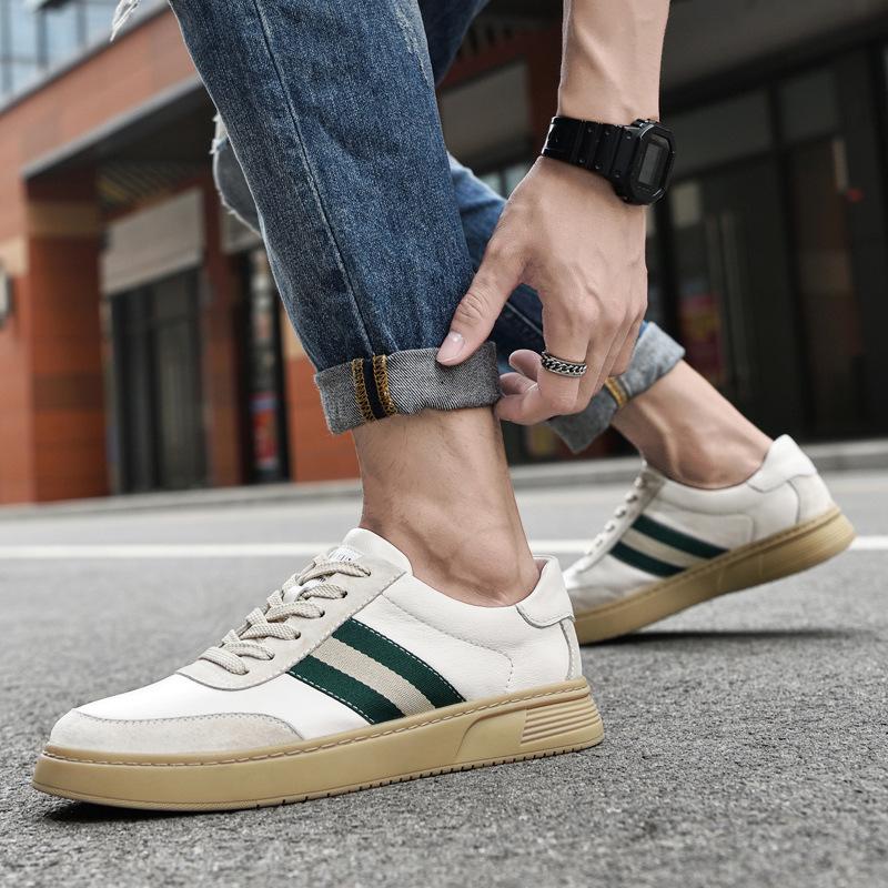 Men's shoes board shoes men's shoes men's first layer cowhide European station trendy shoes wholesale men's moving casual shoes