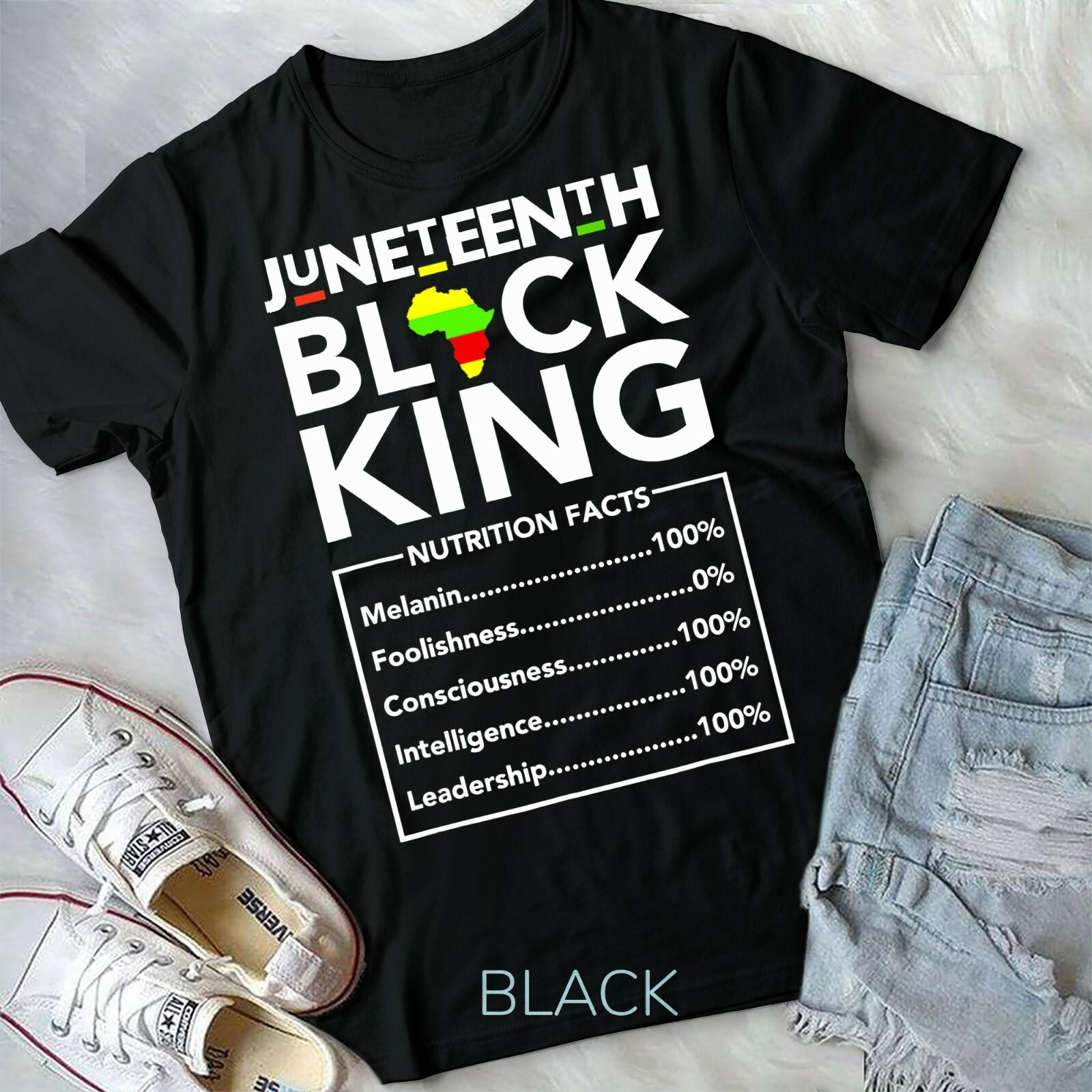 Juneteenth Black King Nutritional Facts Men Boys Dad Son Fun Unisex Youth Tshirt L