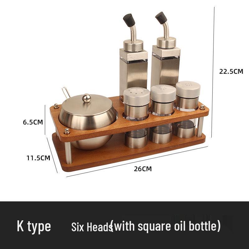 304 Stainless Steel Spice Set: Seasoning Jar, Oil Pot & Salt Shaker with Lid for Home & Restaurant.