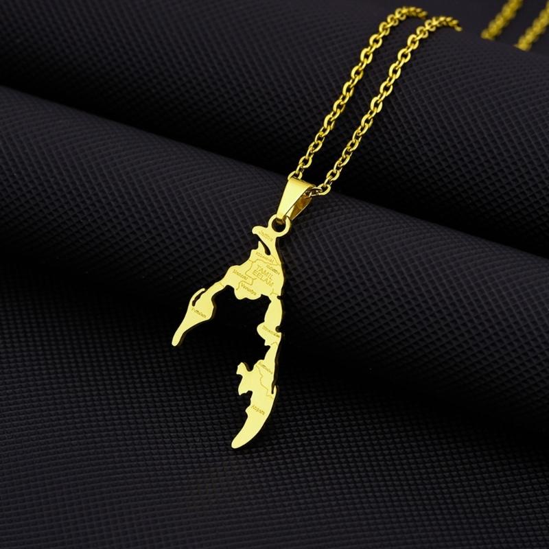 Patriotic Necklace Fashionable Tamil Eelam Pendant Neck Chain Trendy Stainless Steel Collarbone Chain Ethnic Style