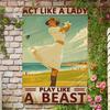 Vintage Metal Sign Funny Animal Bathroom Wall Decor Home Art Tin Plate