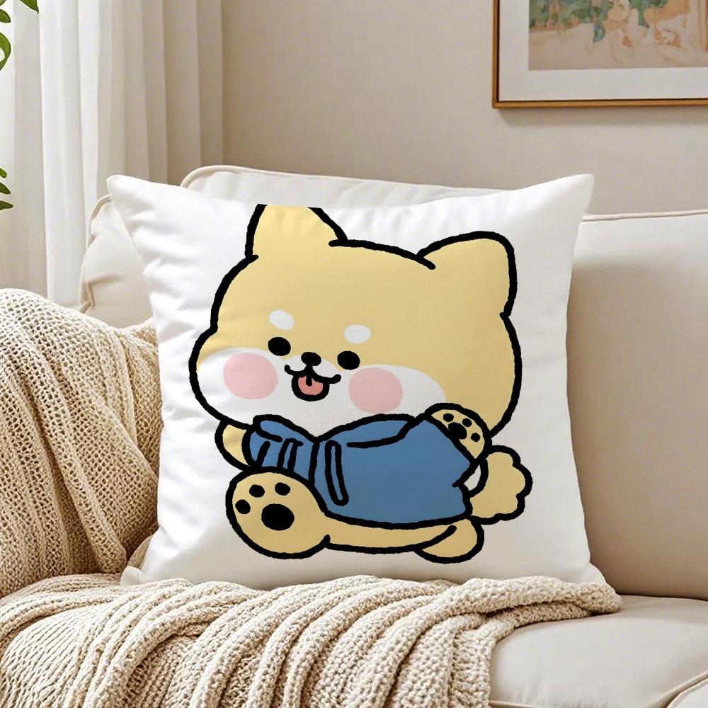 Small Animal Cartoon Happy Sports Cushion Cover Pillowcase Antidustmite Living Room Sofa Decor Cushion Room