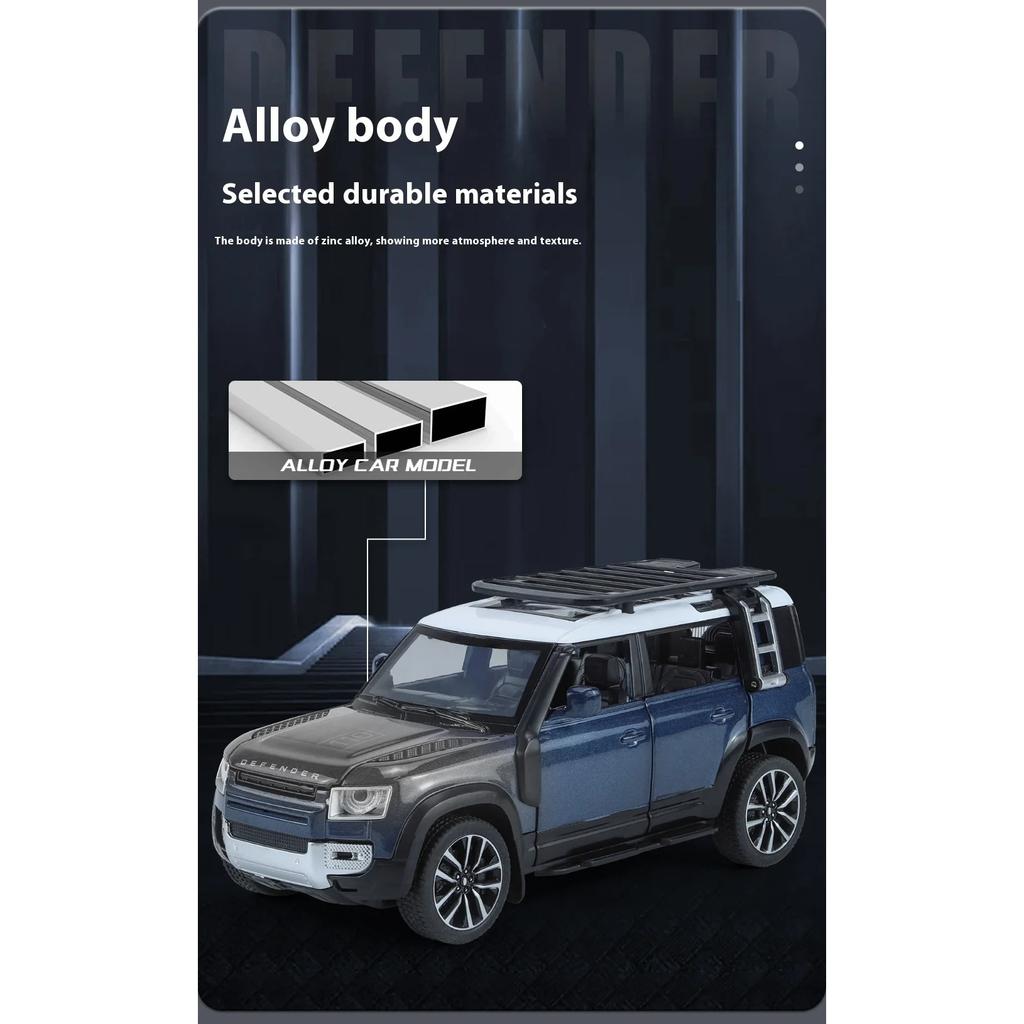 1/32 Cool Land Rover Defender Off-Road Vehicle Model Toys, Simulated Alloy Toys Cars, Cool Desktop Ornaments, Adult Christmas/Birthday Gifts