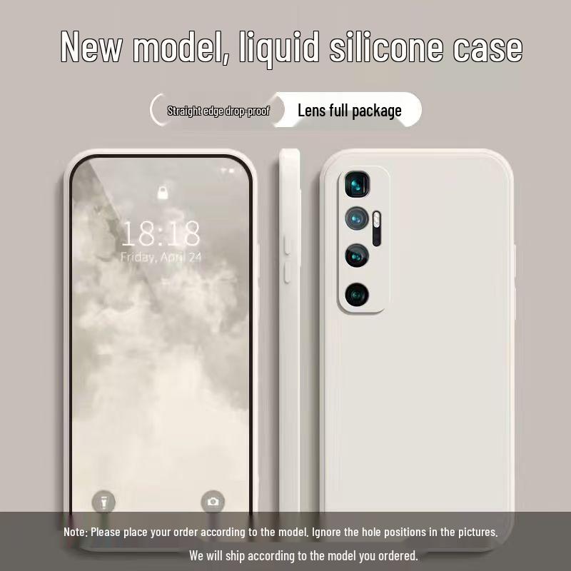 Solid Color Liquid Silicone Case for Xiaomi 10 Ultra - Full Coverage Drop Protection, Soft Shell, Straight Edge Design.