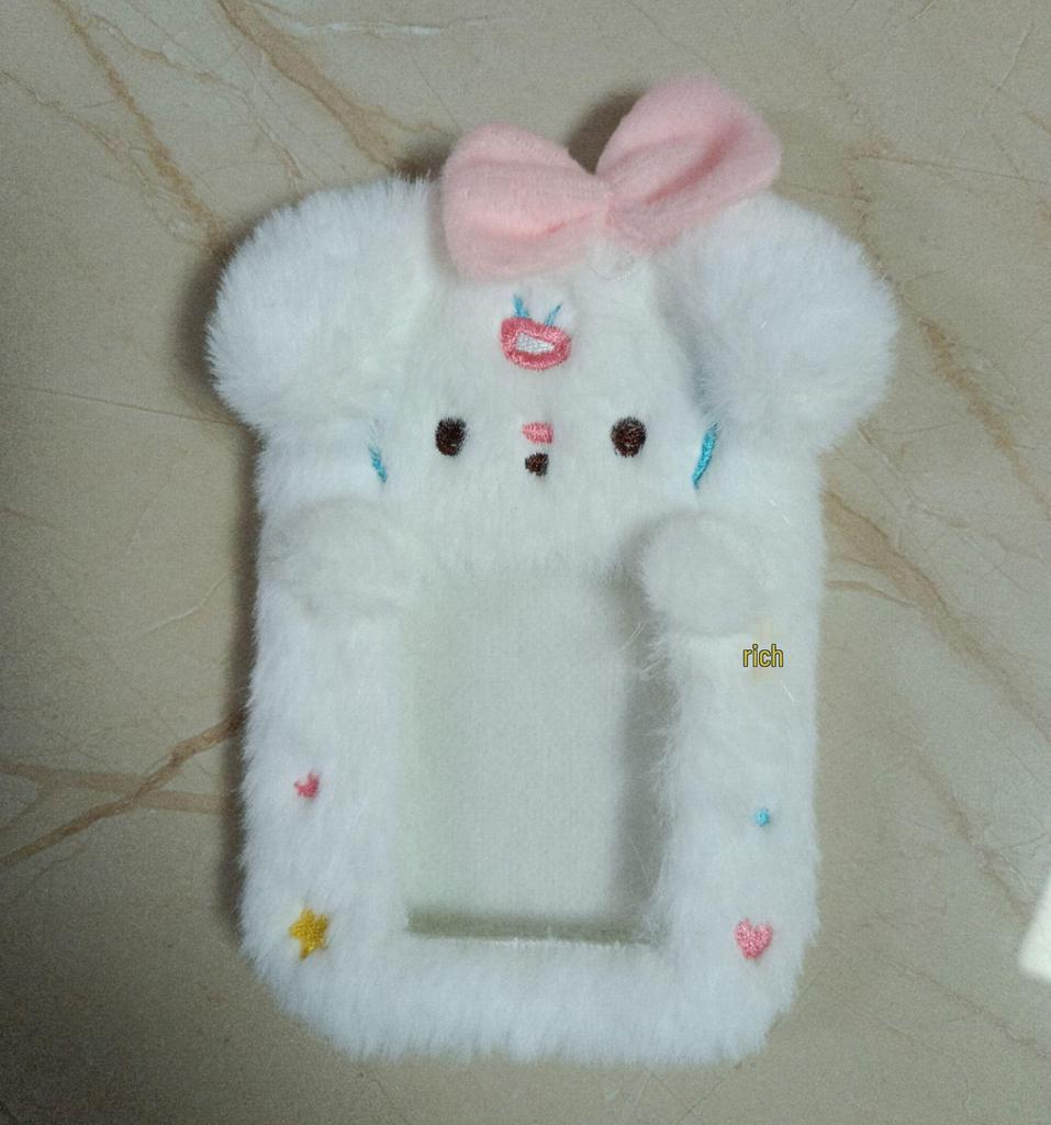 Chaveiro de Mochila de Pelúcia de Animal Fofo e Porta-Cartões - Pingente de 3 Polegadas para Fotos e Cartões