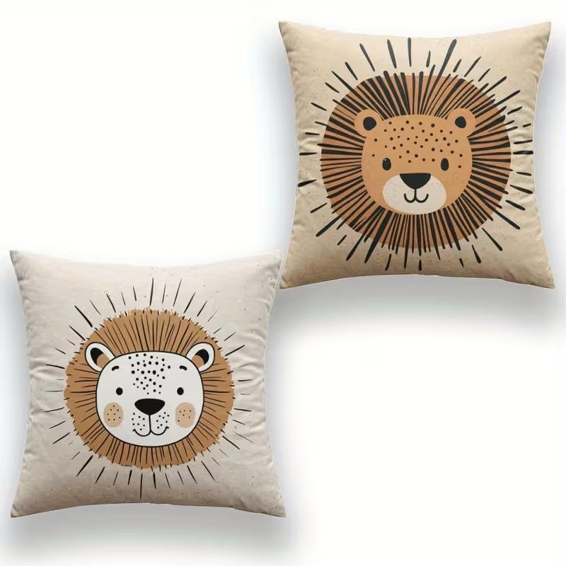 Vikama Coussin Adorable Faune Housse de Coussin Chambre d'Enfant Housse de Coussin Décoration Canapé & Salle de Jeux Accent Crèche Linen 65*65(CM)-1Pcs