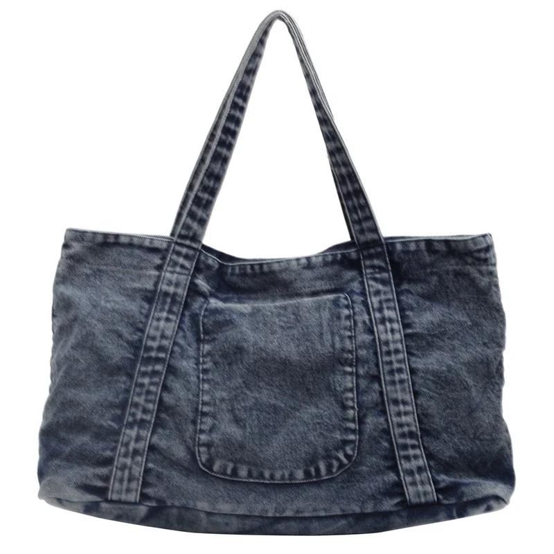 

Расширенный досуг универсальные сумки горячая распродажа большой емкости джинсовая сумка прочная устойчивая простая сумка на одно плечо