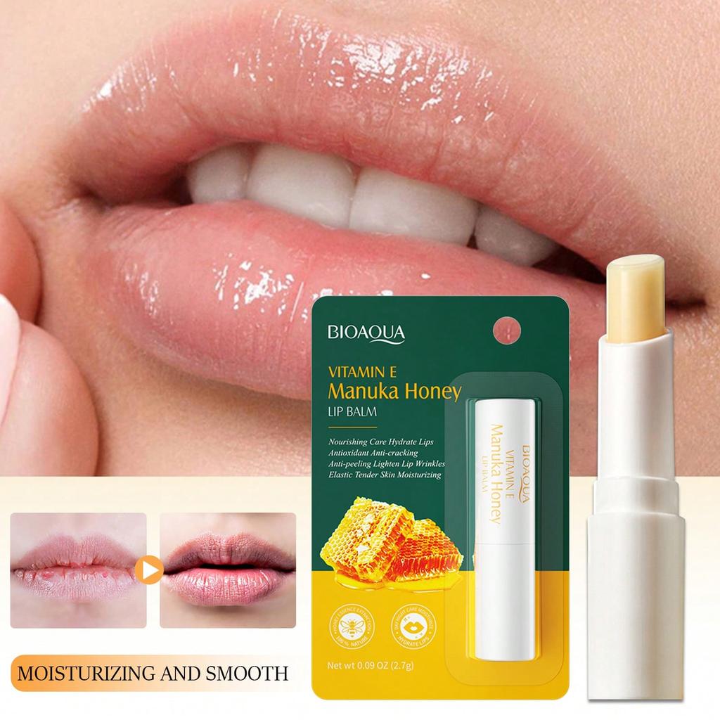 1PC Honey Lip Balm, Contains Vitamin E, Lightens Lip Lines, Removes Dead Skin, Improves Dull And Cha