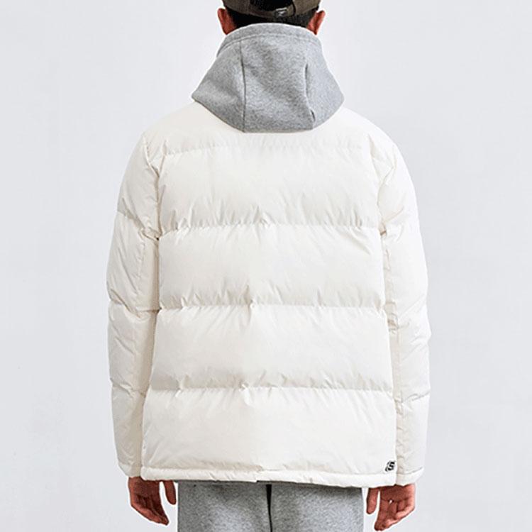 Skechers Solid Color Zipper Stand Collar Long Sleeve Puffer Jacket Men Outerwear White L321M168-00PS