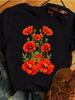 Fashion Red Poppy Unisex And Unisex T Shirt Funny Printed Tops Tee Female Short Sve Tshirt Harajuku Tee Unisex All TShirt