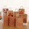 1set Santa Claus kraft paper bags, Christmas tote bags, party gift bags, and gift bags