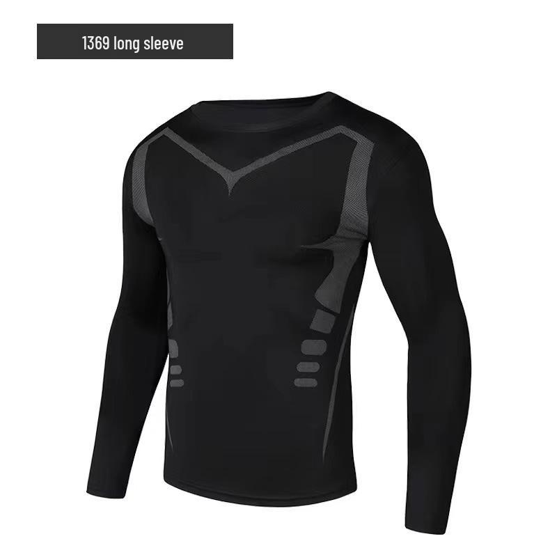 Men's Sci-Fi High Elasticity Quick-Dry Sports Set - Breathable, Tight Fit for Running & Basketball