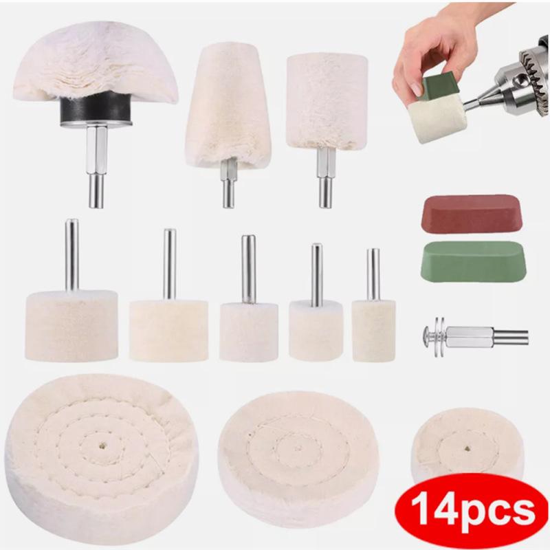 6-Piece Polishing Flap Wheel and Wax Set for Metal Grinding