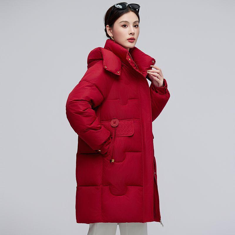 Long Women Cotton Coat Winter Korean Fashion Warm Thick Padded Jacket Loose Fit Versatile Outwear Stylish