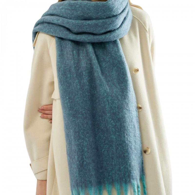 Faux Mohair Thick Knit Scarf Soft Warm Solid Color Women Men Fashion Casual Winter