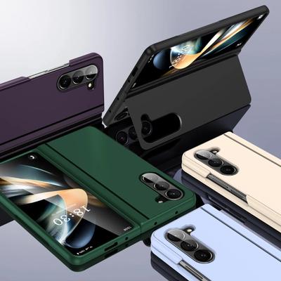 Reine Farbe Hautgefühl Handyhülle Für Samsung Galaxy Z Fold 7 6 5 4 3 Harter PC Ständer Sturzsicher Stoßfest Vollschutz Hülle