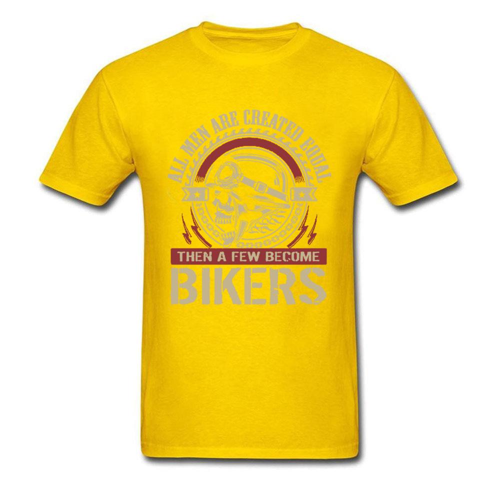 Vintage Motorcycle Skull Tshirt All Men Are Created Equal Then A Few Become Bikers Summer Motorbike Tops & Tees New