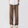 Herren Braune Anzüge Hosen Blazer Gerade Hosen Sommerkleidung Hosen Lässige Eisseidenhosen