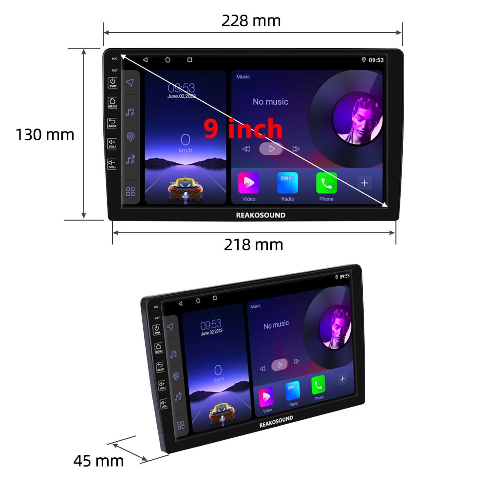 Reakosound 1 Din 9"/10.1" Inch Andriod Car Radio Multimedia Player Bluetooth GPS Navigation WIFI DSP FM Support Carplay
