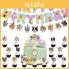 Premium Cat Party Supplies 12 Inch Latex Balloons Cute Cake Inserts And Colorful Banners Included Characters)
