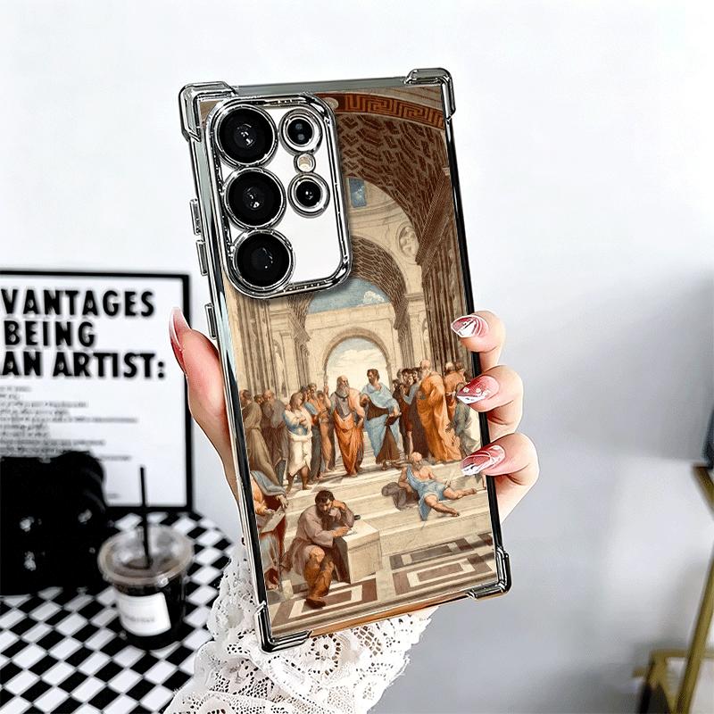 Renaissance Aesthetics Art Painting Soft Phone Case For Samsung Galaxy S26 Ultra S25 Edge S24 FE S23 Plus S22 S21 + S20 Plating Samsung S22 Plus