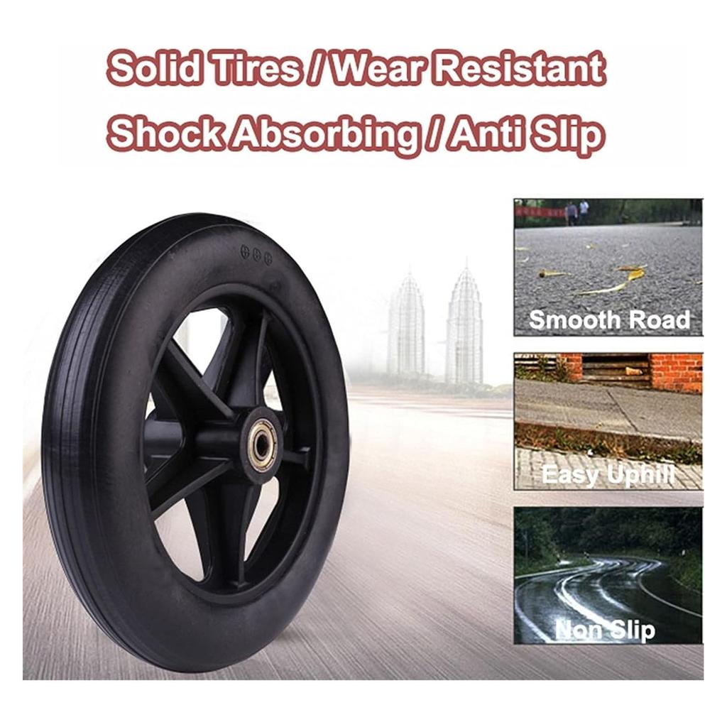 7 Inch Swivel Caster Universal PU Hub PVC Wheel Wheelchair Front Wheel Replacement 120KG Load Capacity