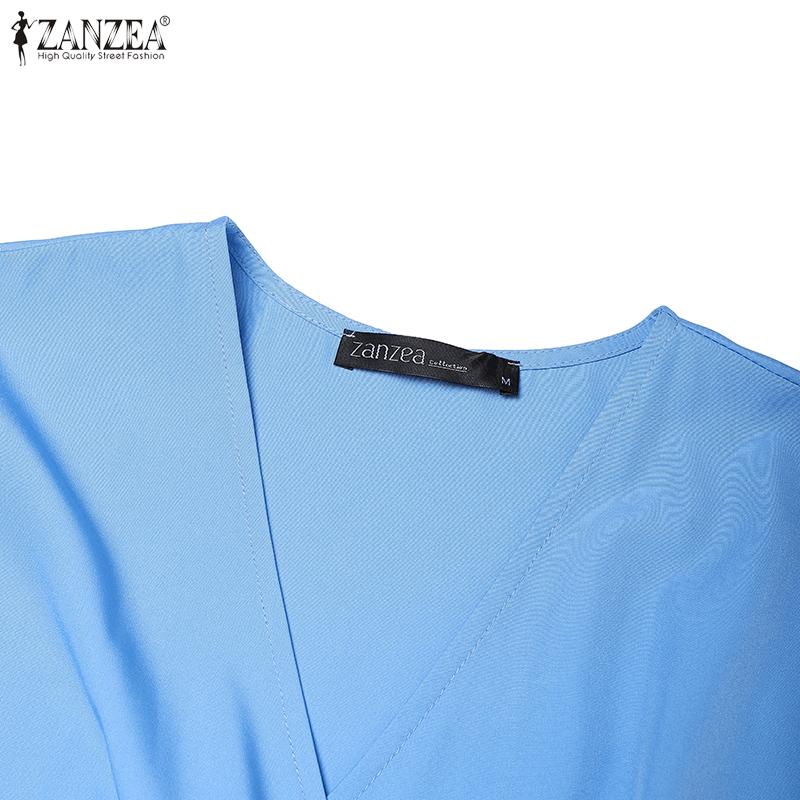 ZANZEA Women Summer Casual V-Neck Sleeveless Slim Dress