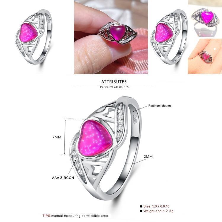 2018 Cross-border Explosion Source Fantasy Australian Peach Heart Ring Mother's Day Gift Mom Inlaid Diamond Ring