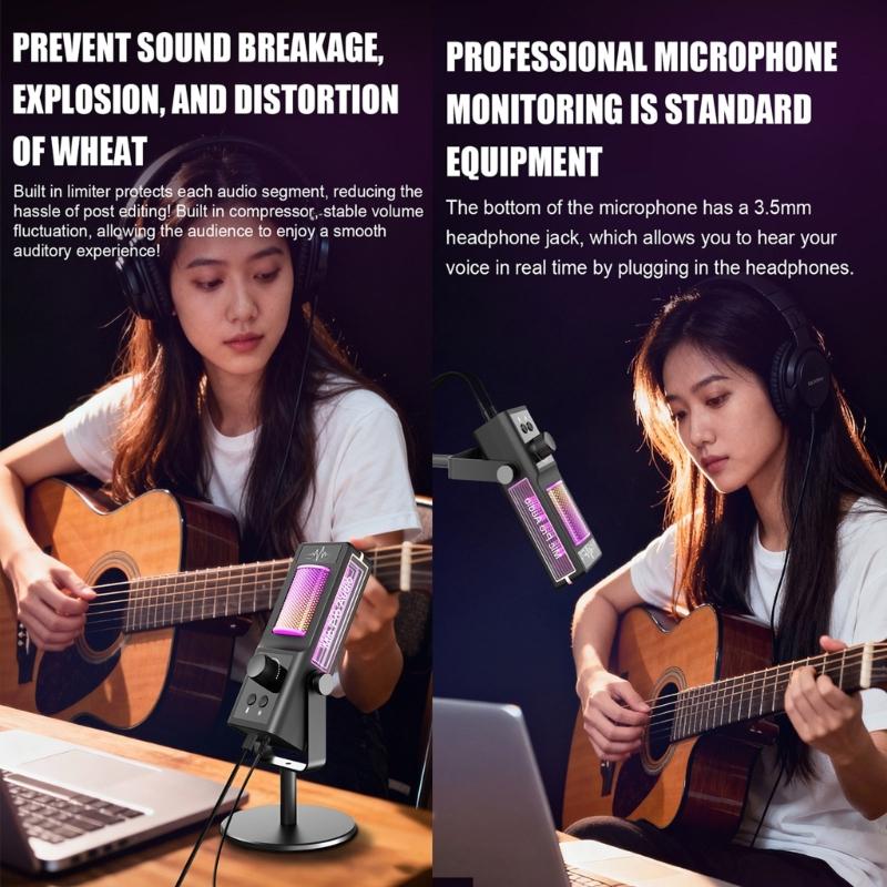 Gaming Microphone With Advanced Noise Cancellation For Clear Recording In Live Streaming Mobile Applications