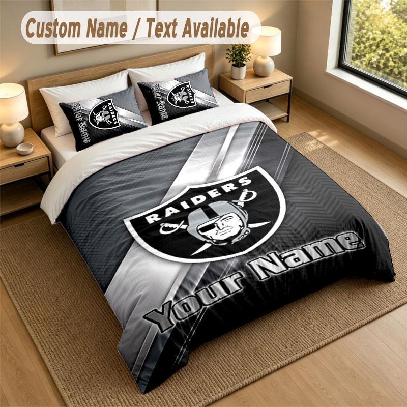 Bedding Set 1 Duvet Cover 2 Pillowcases Las Vegas Raiders Print Soft Bed Linen Bedroom Decor