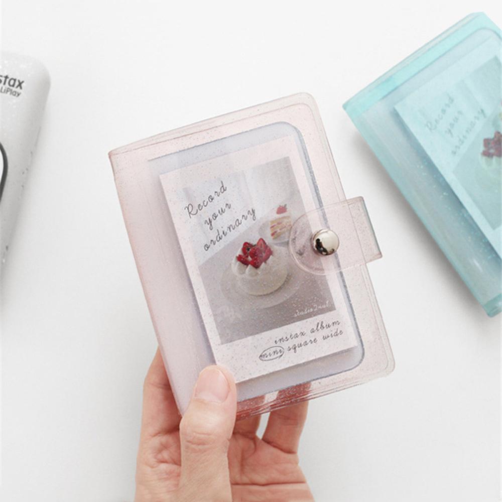 Transparent Glitter Jelly Color Binders Albums Photo Album Card Holder Card Stock Mini Photo Album