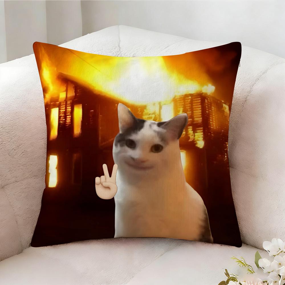 Fun Kwaii Cat Anime Pillow Case Pillowcase Doublesided Printed Sofa Cushion Bedroom Headboard Pillow