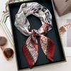2026 Neues Florales Muster Satin Seiden Schal 70cm Kleines Quadratisches Halstuch Damen Vielseitiges Dekoratives Bandana