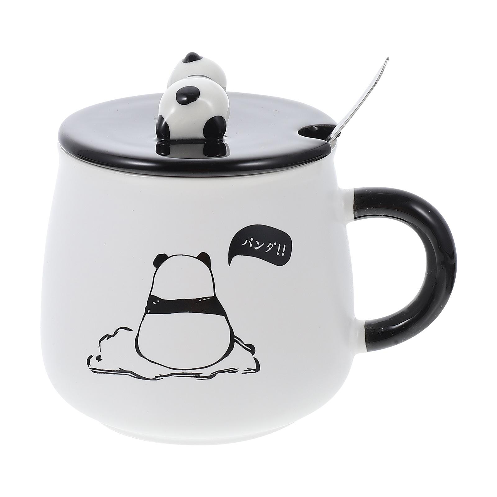 

Керамическая кофейная чашка с рисунком панды, практичный креативный дизайн, удобный захват, подходит для ежедневного использования, дома, в офисе, в ресторане other