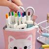 Cute Zipper Retractable Vertical Pencil Case Suitable for Students To Use Fashionable Student Stationery with Various Colors
