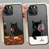 Slightly Drunk Cat Case for iPhone 17 Pro Max 13 Mini XS XR 11 15 16 Plus 14 12 Air 7 8 SE Funda Back Phone Cover