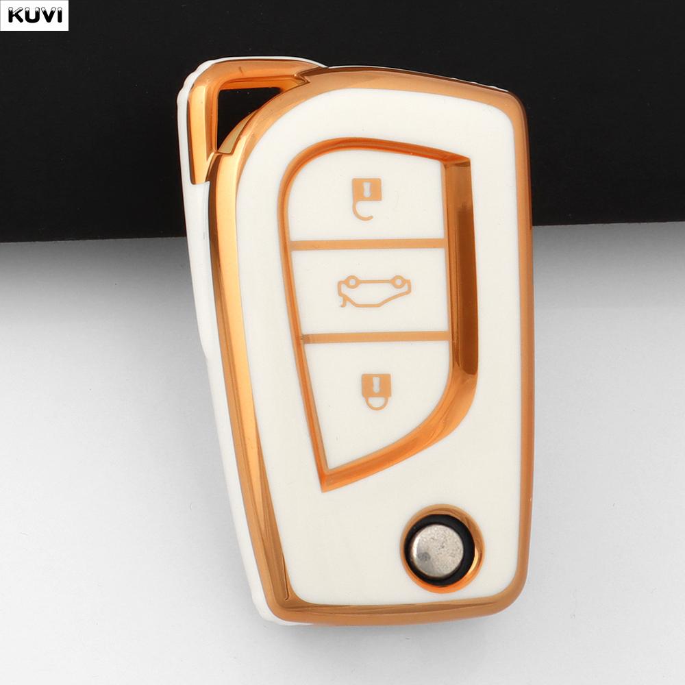 Модный чехол-брелок из ТПУ для автомобильного ключа Toyota Aygo Yaris Highlander Camry Rav4 Corolla Land Cruiser Prado Защитный брелок Чехол-сумка brown