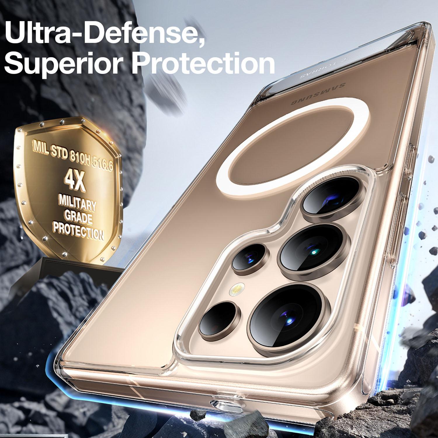 

For Samsung Galaxy S25 Ultra Case Kickstand TPU+PC Phone Cover Compatible with MagSafe Transparent