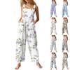 Womens Casual Overalls Jumpsuits Adjustable Straps Sleeveless Bohemian Comfy Rompers With Pocket